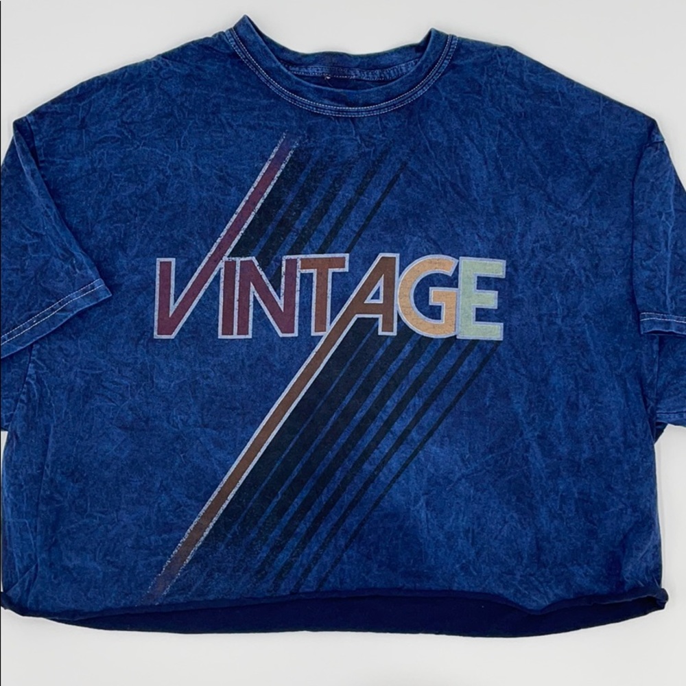 True Vintage Los Angeles Blue Crop Top